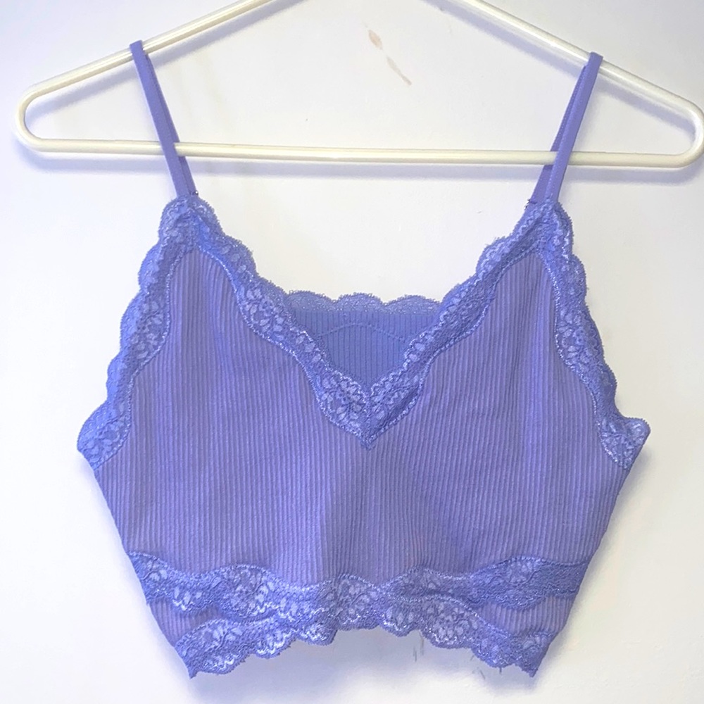 Purple Crop top with Lace